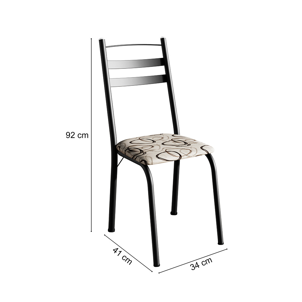 Conjunto com 2 Cadeiras Peters Revestimento Sintético Cedro e Preto