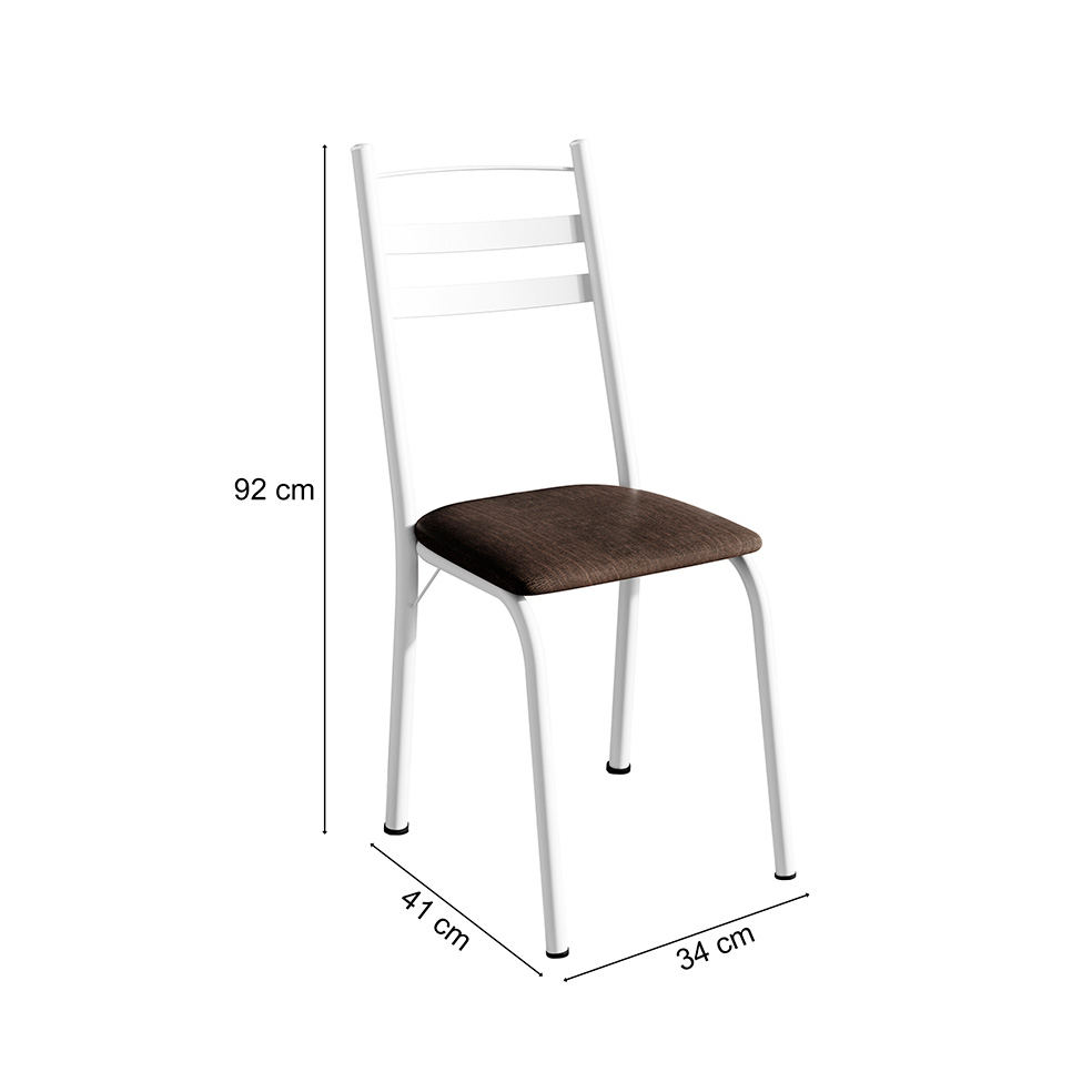Conjunto com 2 Cadeiras Peters Revestimento Sintético Imbuia e Branco