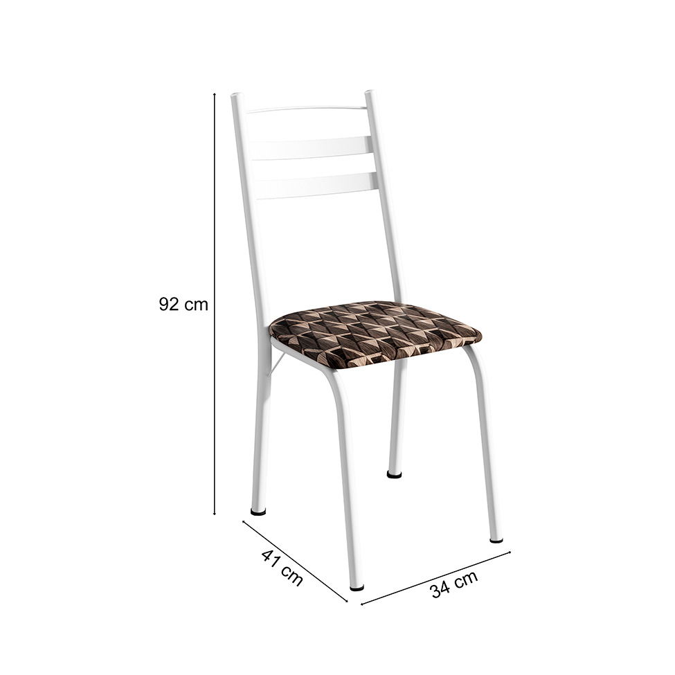 Conjunto com 2 Cadeiras Peters Revestimento Sintético Palha e Branco