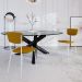 Conjunto com 2 Cadeiras Retrô Poliéster Amarelo e Branco