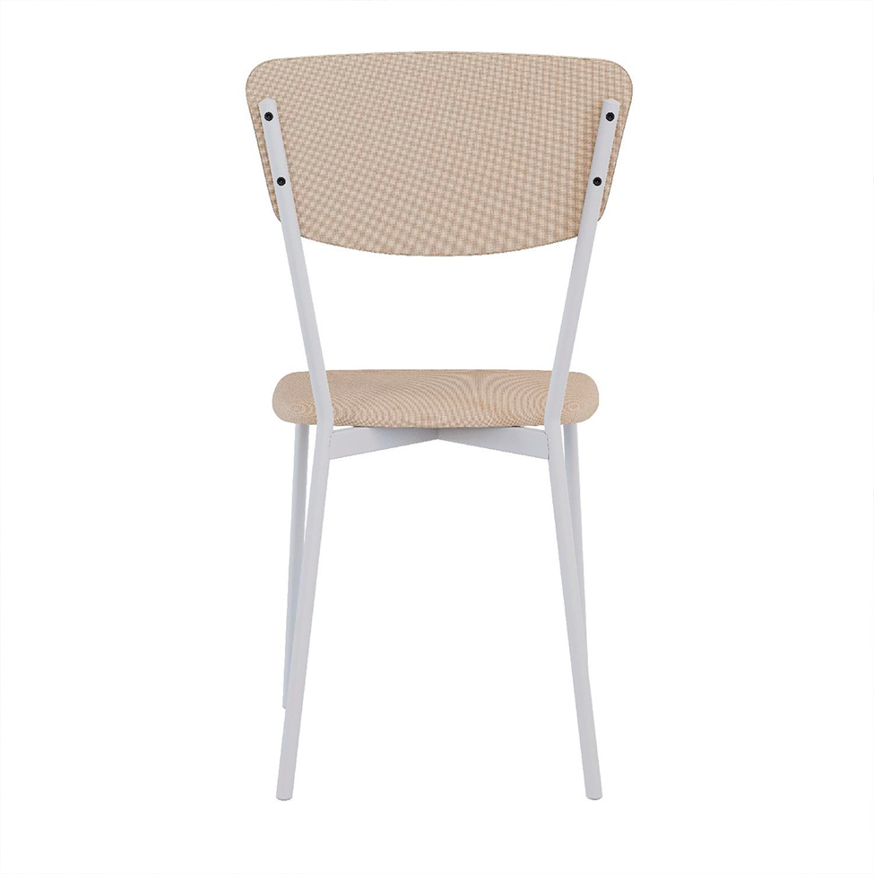 Conjunto com 2 Cadeiras Retrô Poliéster Areia e Branco