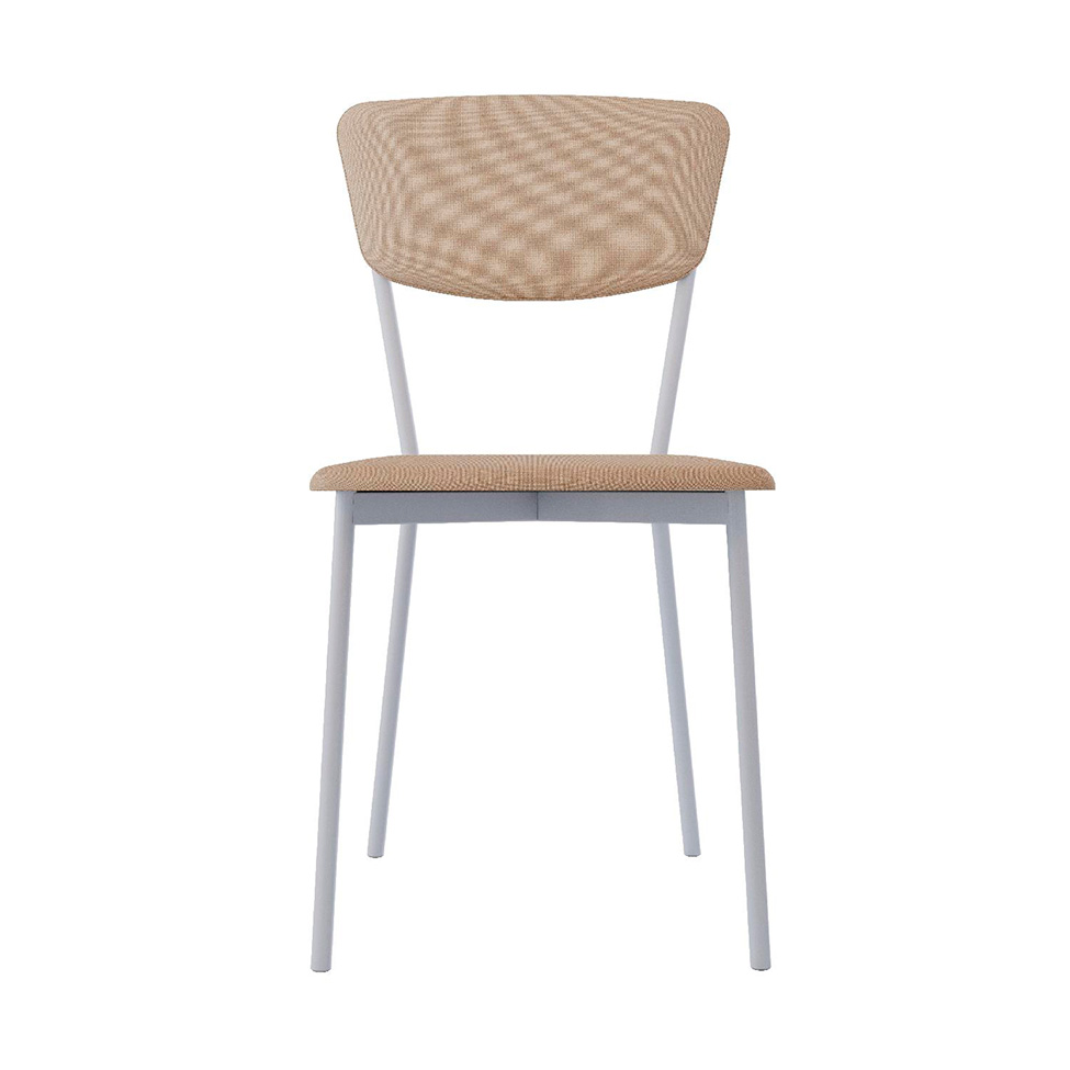 Conjunto com 2 Cadeiras Retrô Poliéster Areia e Branco
