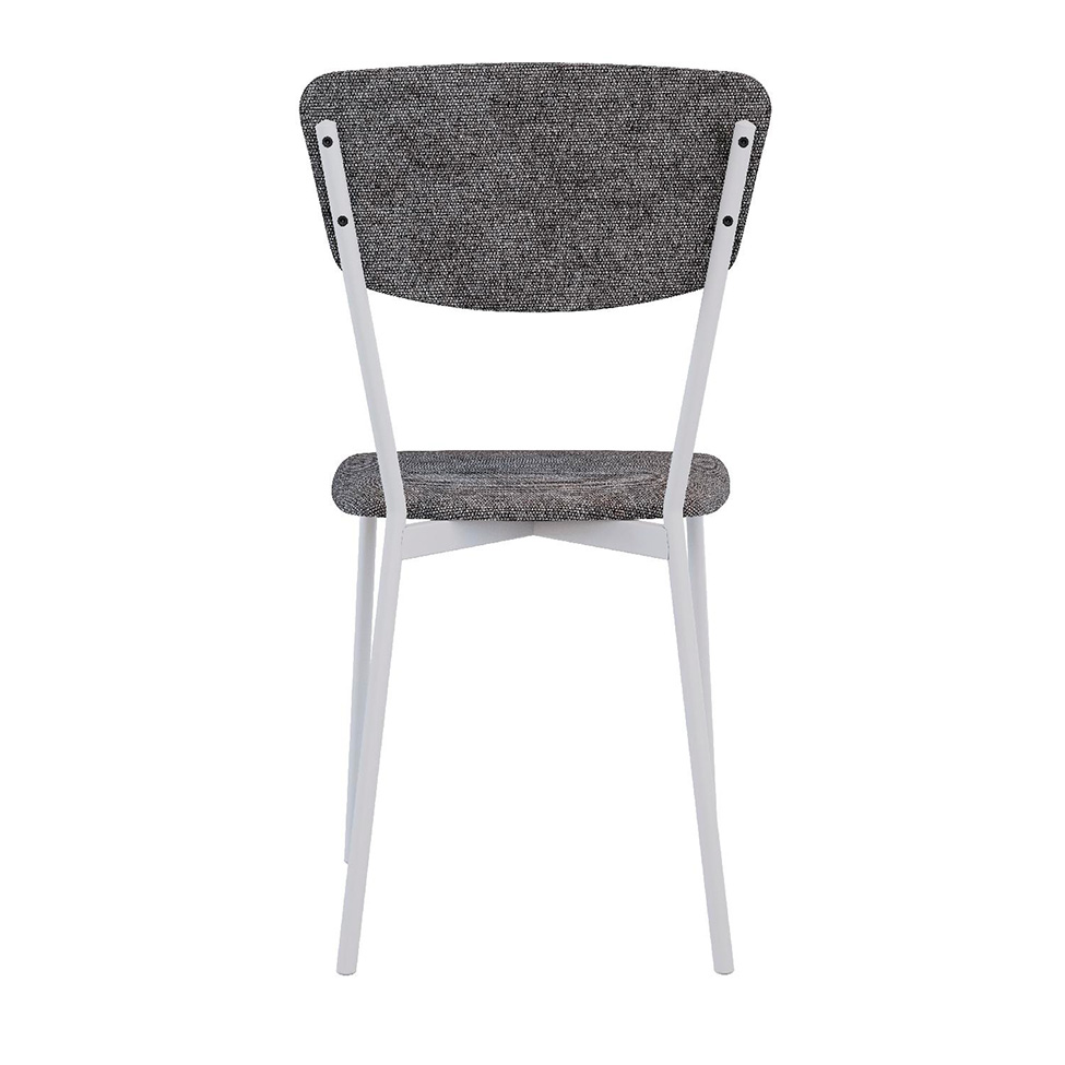 Conjunto com 2 Cadeiras Retrô Poliéster Prata e Branco