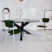 Conjunto com 2 Cadeiras Retrô Poliéster Verde Musgo e Branco