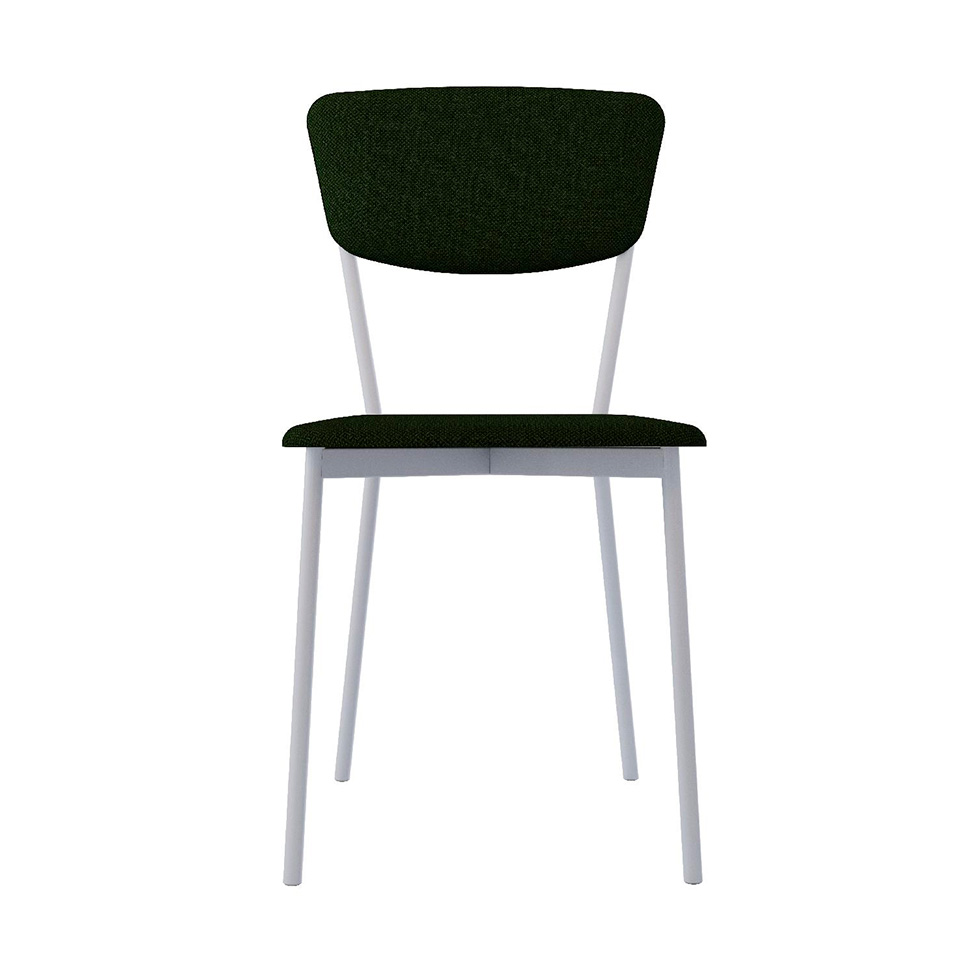 Conjunto com 2 Cadeiras Retrô Poliéster Verde Musgo e Branco