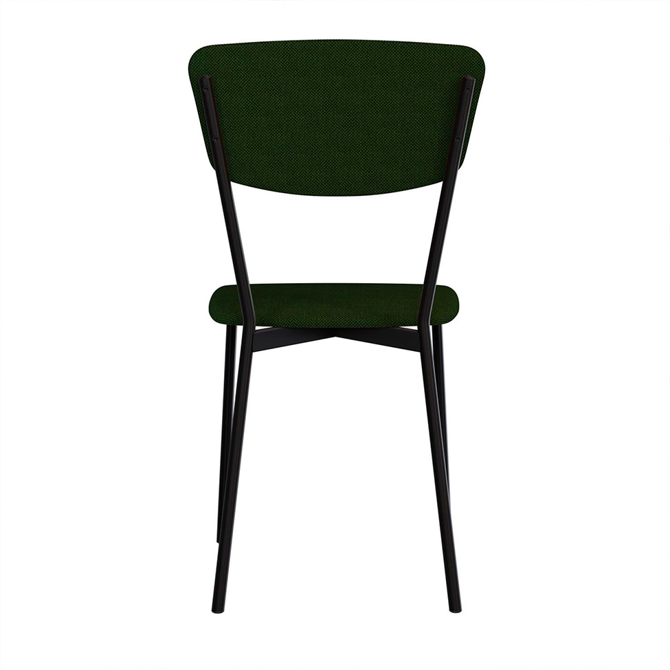 Conjunto com 2 Cadeiras Retrô Poliéster Verde Musgo e Preto