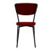 Conjunto com 2 Cadeiras Retrô Poliéster Vermelho e Preto