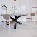 Conjunto com 2 Cadeiras Retrô Revestimento Sintético Cinza e Branco