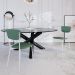 Conjunto com 2 Cadeiras Retrô Revestimento Sintético Verde e Branco