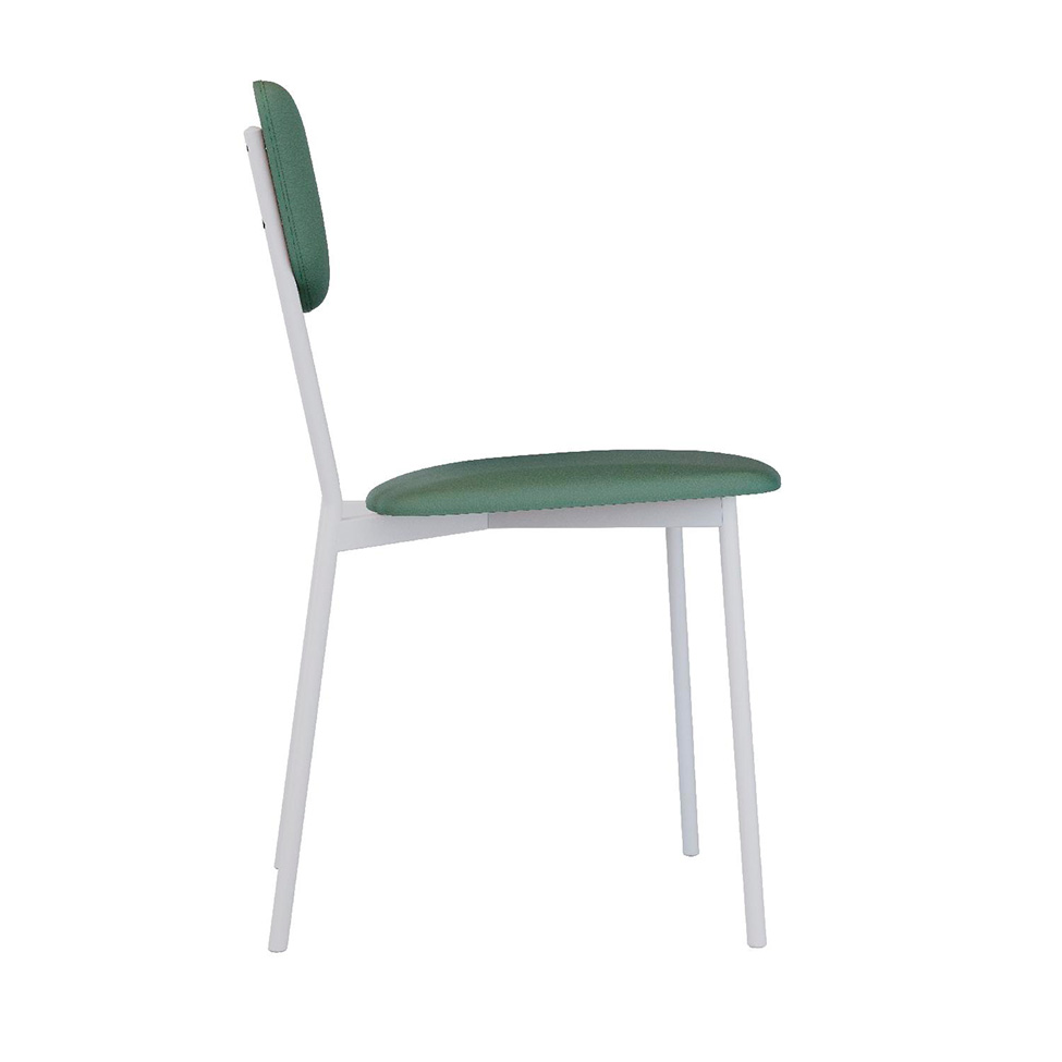 Conjunto com 2 Cadeiras Retrô Revestimento Sintético Verde e Branco