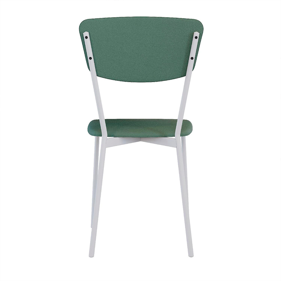Conjunto com 2 Cadeiras Retrô Revestimento Sintético Verde e Branco