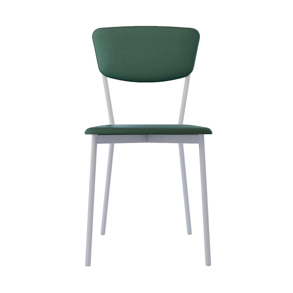 Conjunto com 2 Cadeiras Retrô Revestimento Sintético Verde e Branco