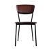 Conjunto com 2 Cadeiras Retrô Revestivemento Sintético Café e Preto