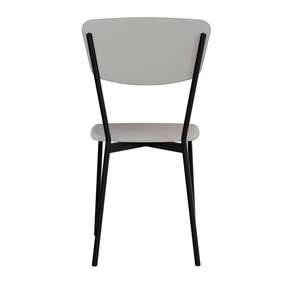 Conjunto com 2 Cadeiras Retrô Revestivemento Sintético Cinza Claro e Preto