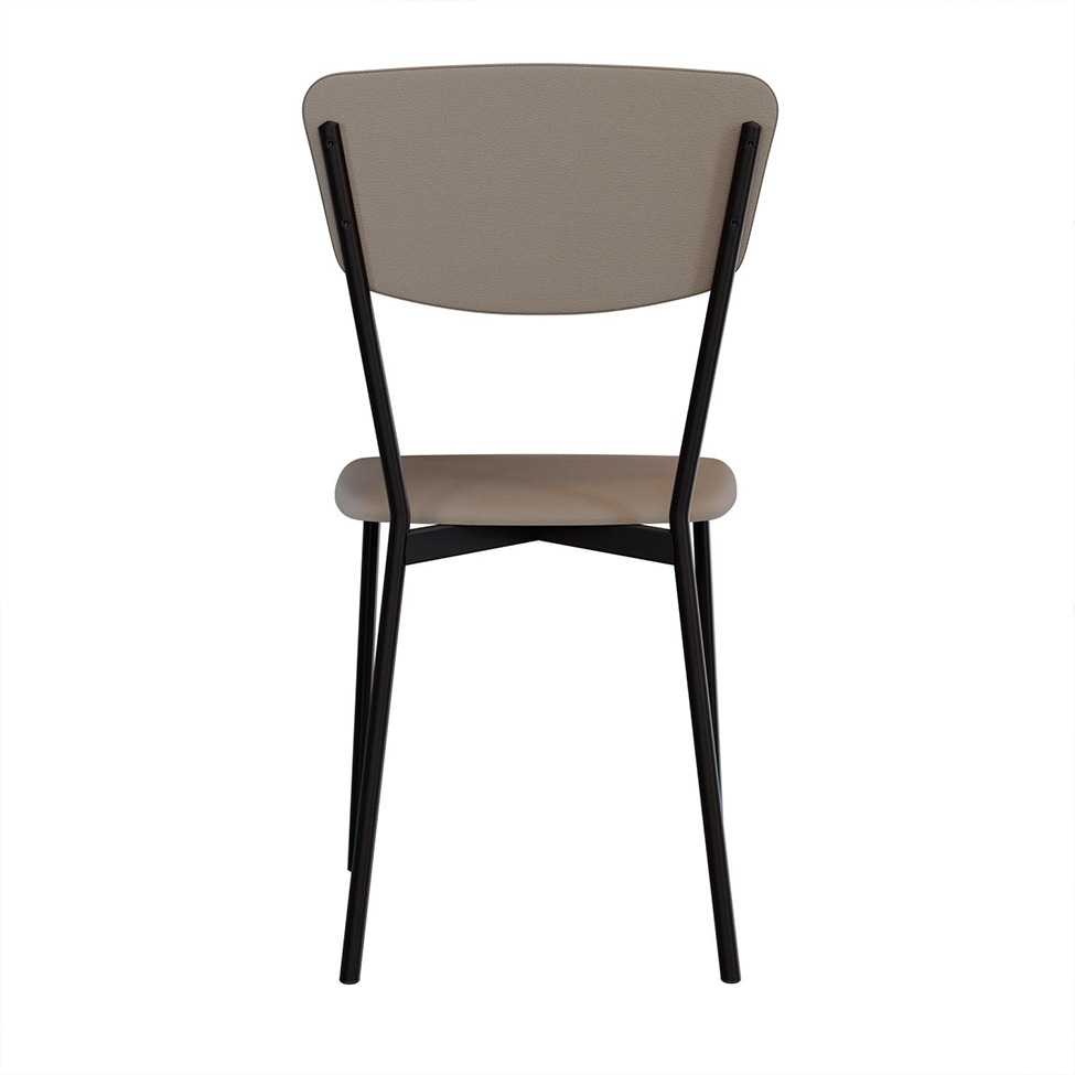 Conjunto com 2 Cadeiras Retrô Revestivemento Sintético Cinza e Preto