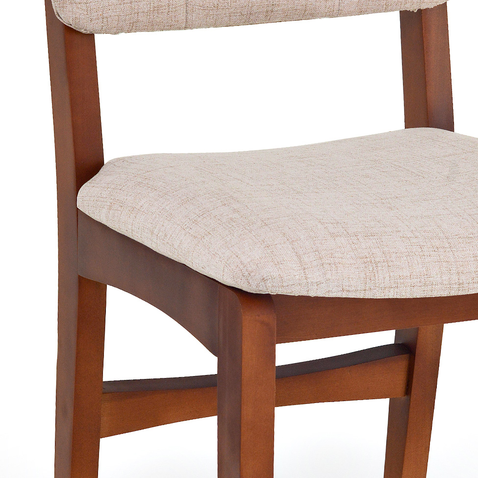 Conjunto com 2 Cadeiras Sabrina Linho Bege e Nozes