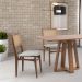 Conjunto com 2 Cadeiras Serena com Tela Nogueira Algodão Cinza Claro e Marrom