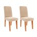 Conjunto com 2 Cadeiras Taís Suede Nude e Cinamomo