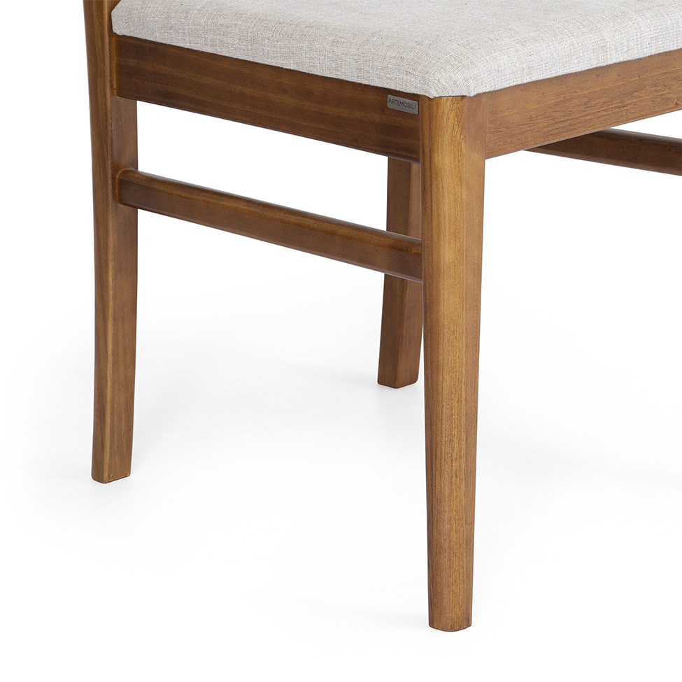 Conjunto com 2 Cadeiras Zuzu Linho Bege e Garapa