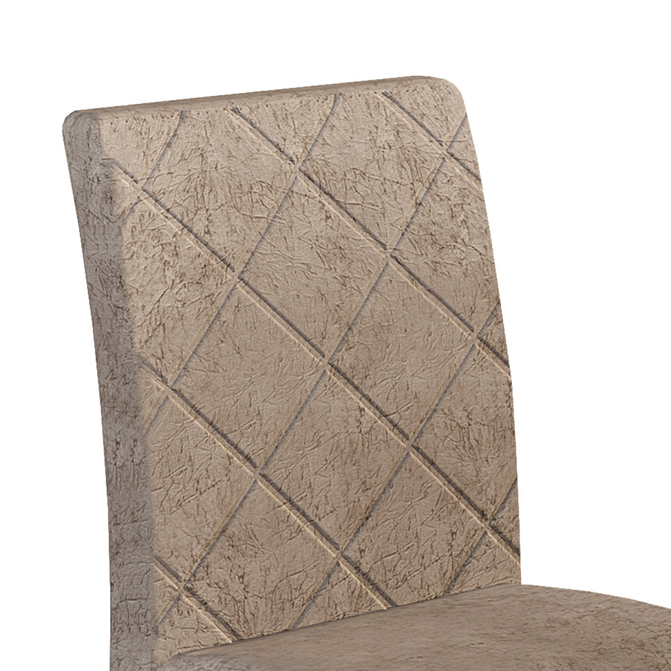 Conjunto com 2 Cadeiras de Jantar Ane Suede Amassado Imbuia