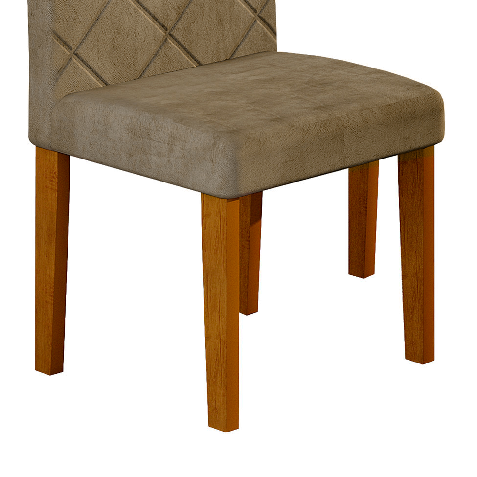 Conjunto com 2 Cadeiras de Jantar Ane Suede Animalle Imbuia