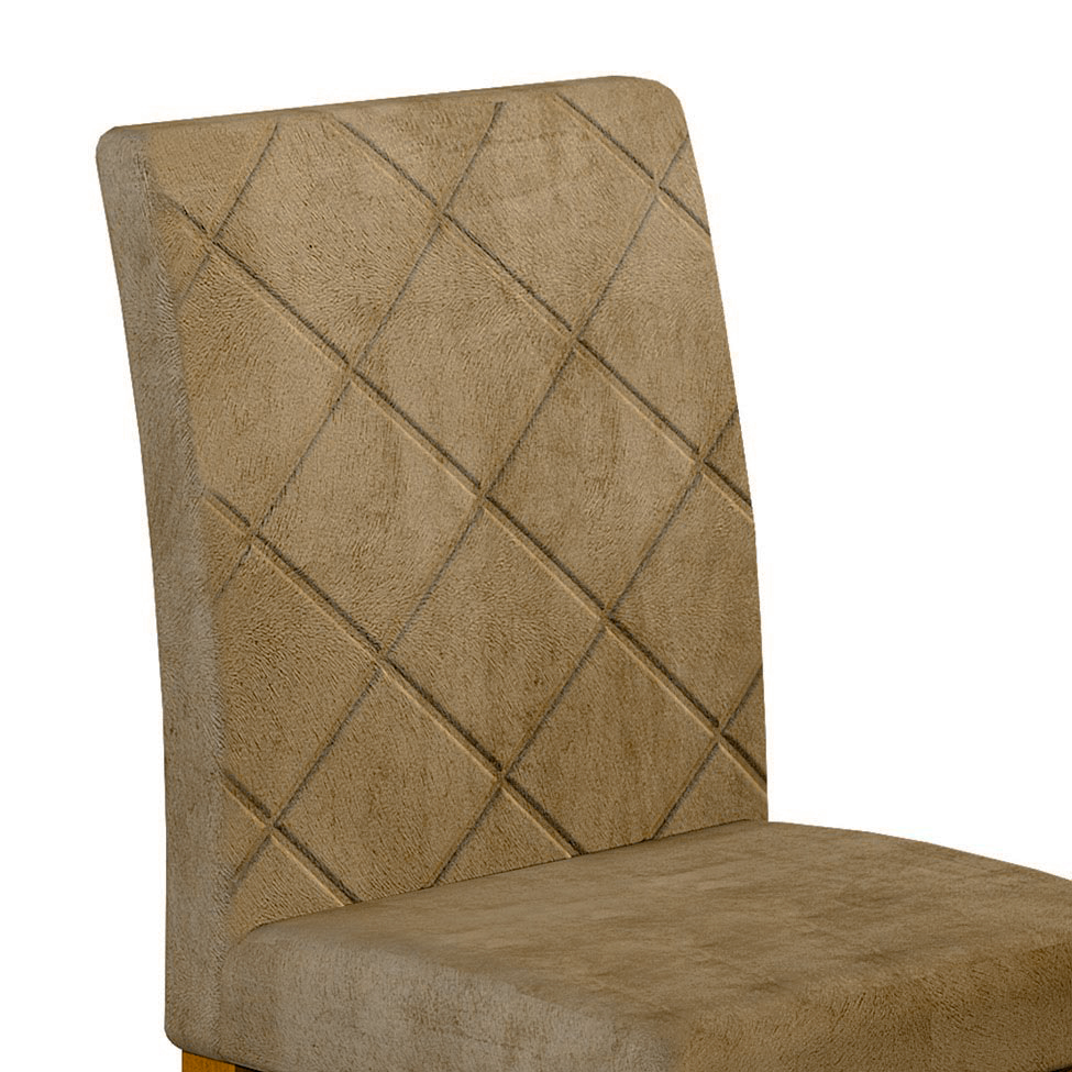 Conjunto com 2 Cadeiras de Jantar Ane Suede Animalle Imbuia