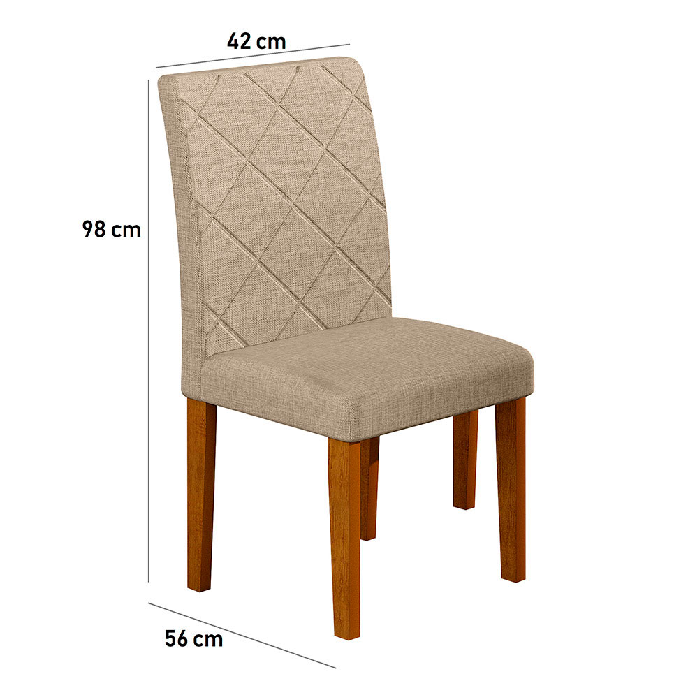 Conjunto com 2 Cadeiras de Jantar Ane Turim Imbuia