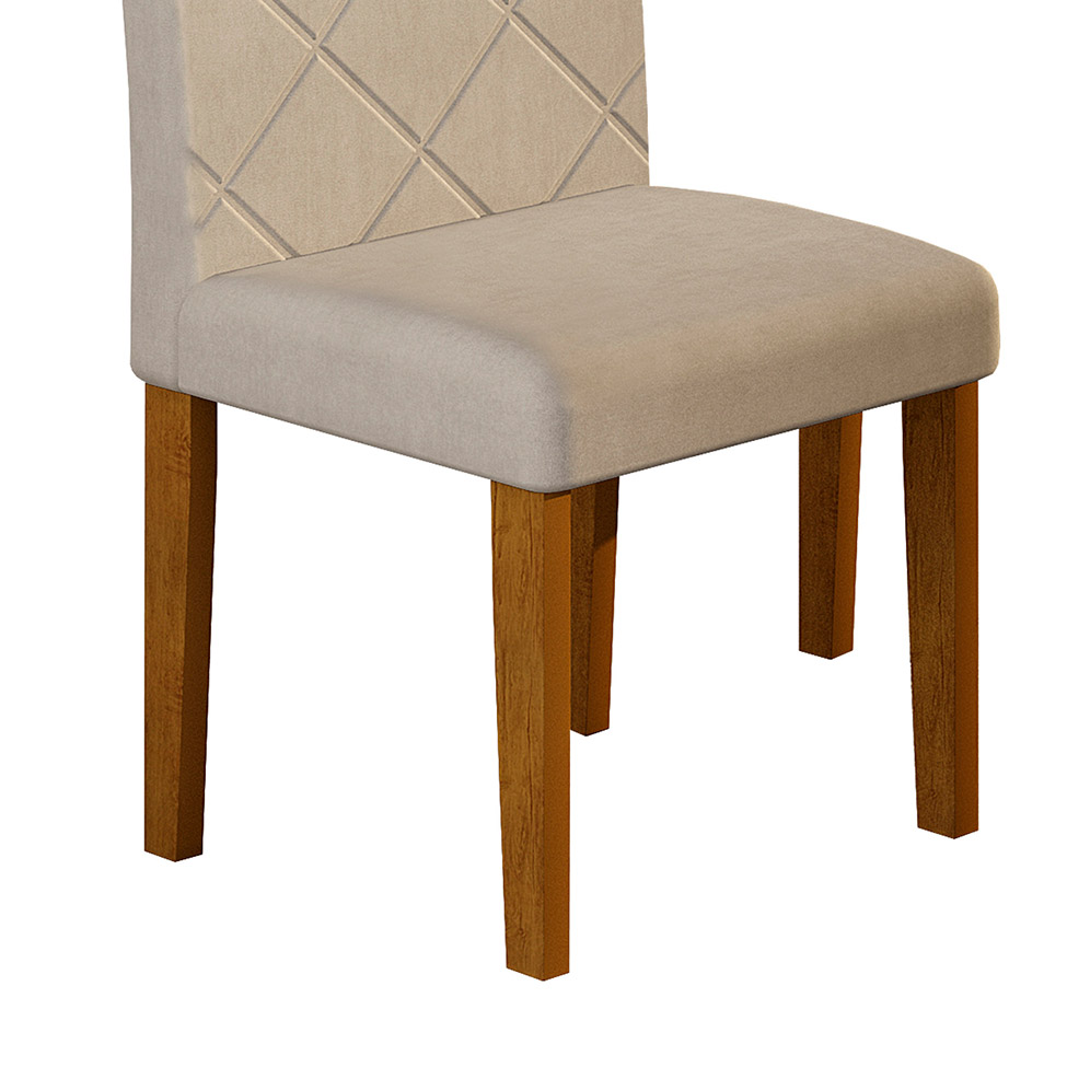 Conjunto com 2 Cadeiras de Jantar Ane Veludo Imbuia