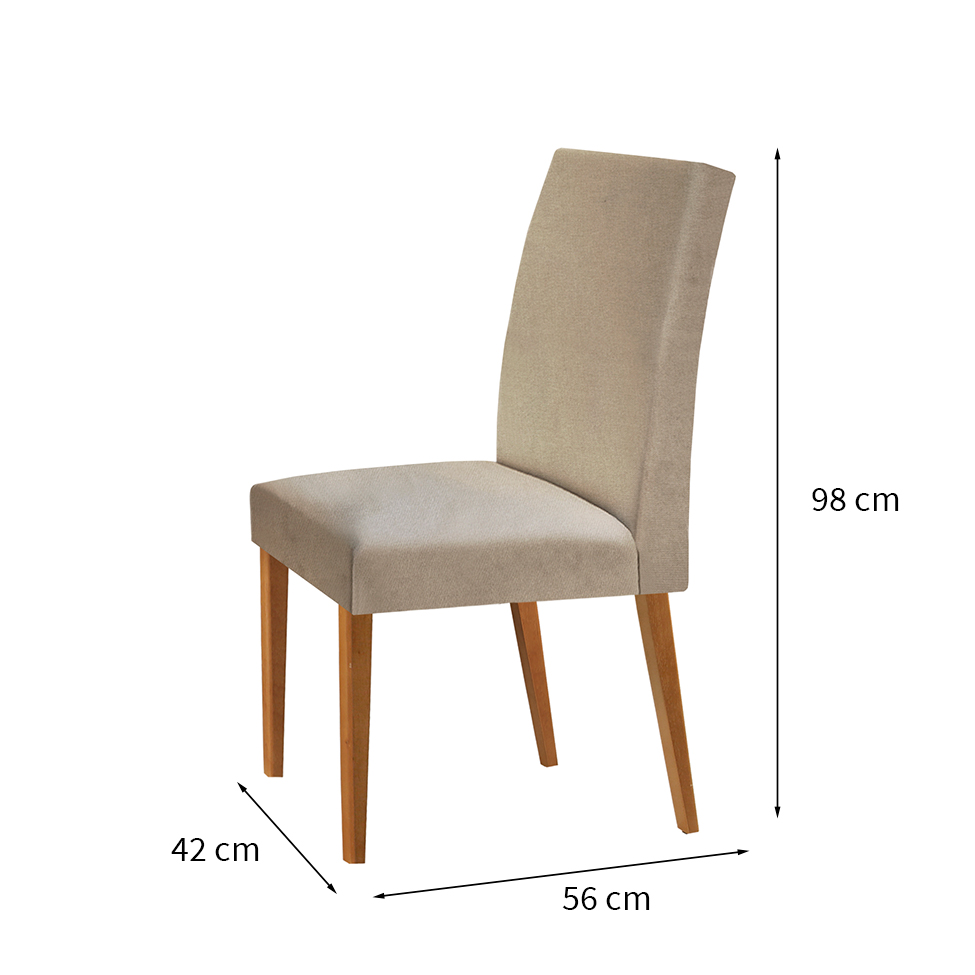 Conjunto com 2 Cadeiras de Jantar Atenas III Capuccino