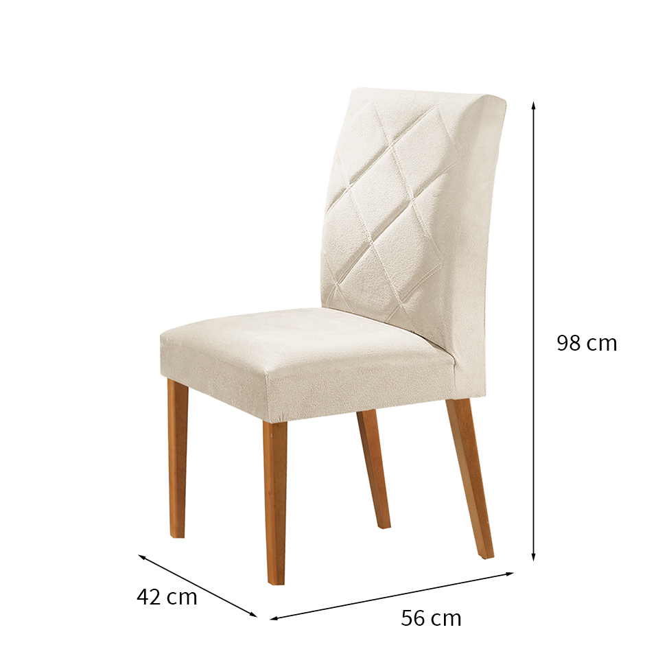 Conjunto com 2 Cadeiras de Jantar Aurora Bege