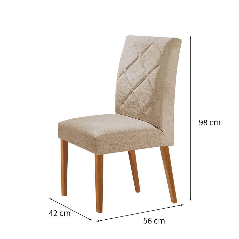 Conjunto com 2 Cadeiras de Jantar Aurora Capuccino