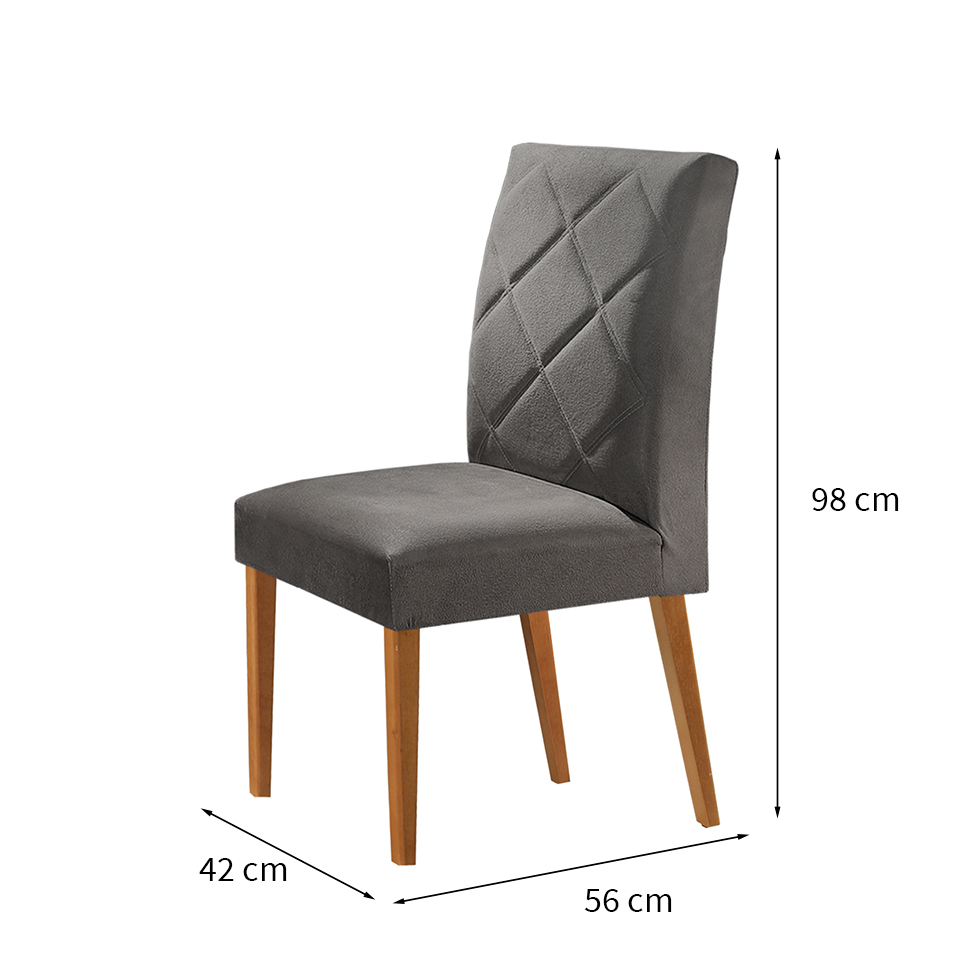 Conjunto com 2 Cadeiras de Jantar Aurora Grafite