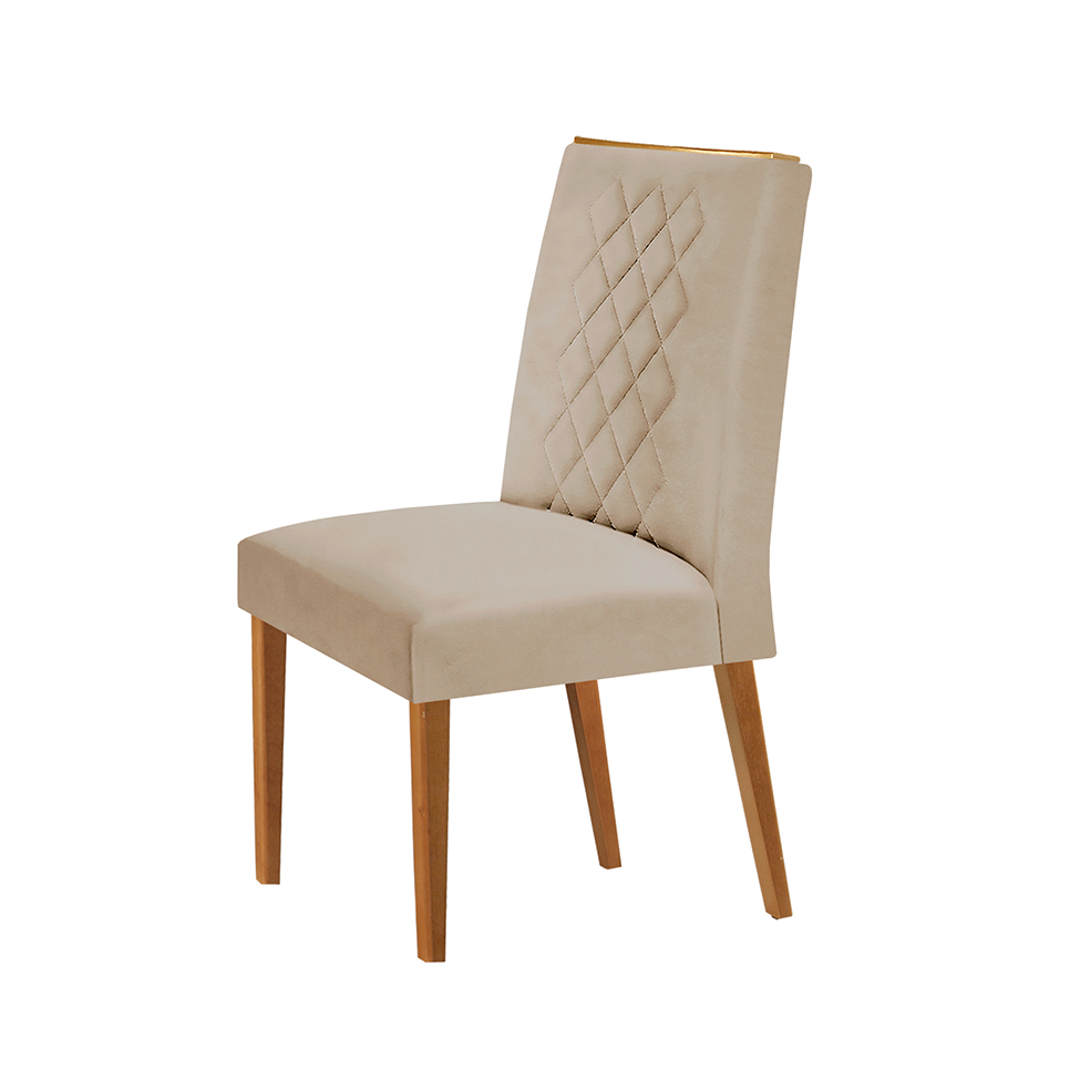 Conjunto com 2 Cadeiras de Jantar Bari Capuccino