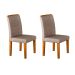 Conjunto com 2 Cadeiras de Jantar Maia Suede Amassado Imbuia