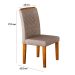 Conjunto com 2 Cadeiras de Jantar Maia Suede Amassado Imbuia