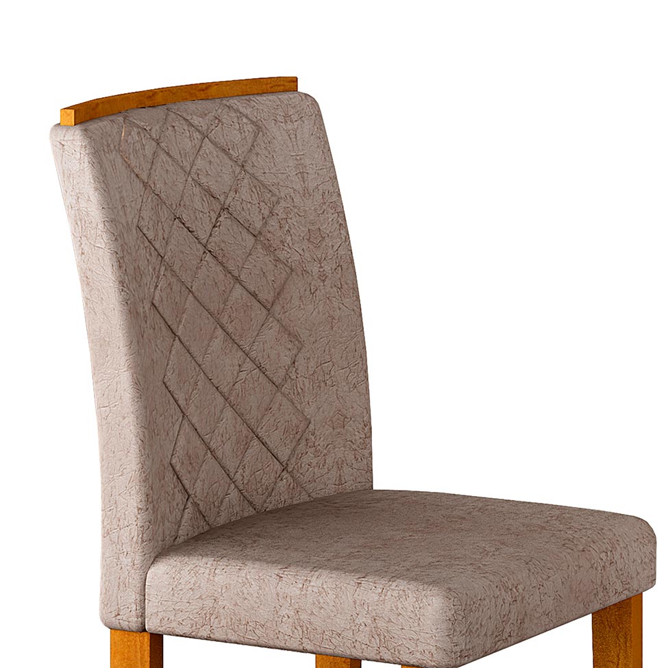 Conjunto com 2 Cadeiras de Jantar Maia Suede Amassado Imbuia