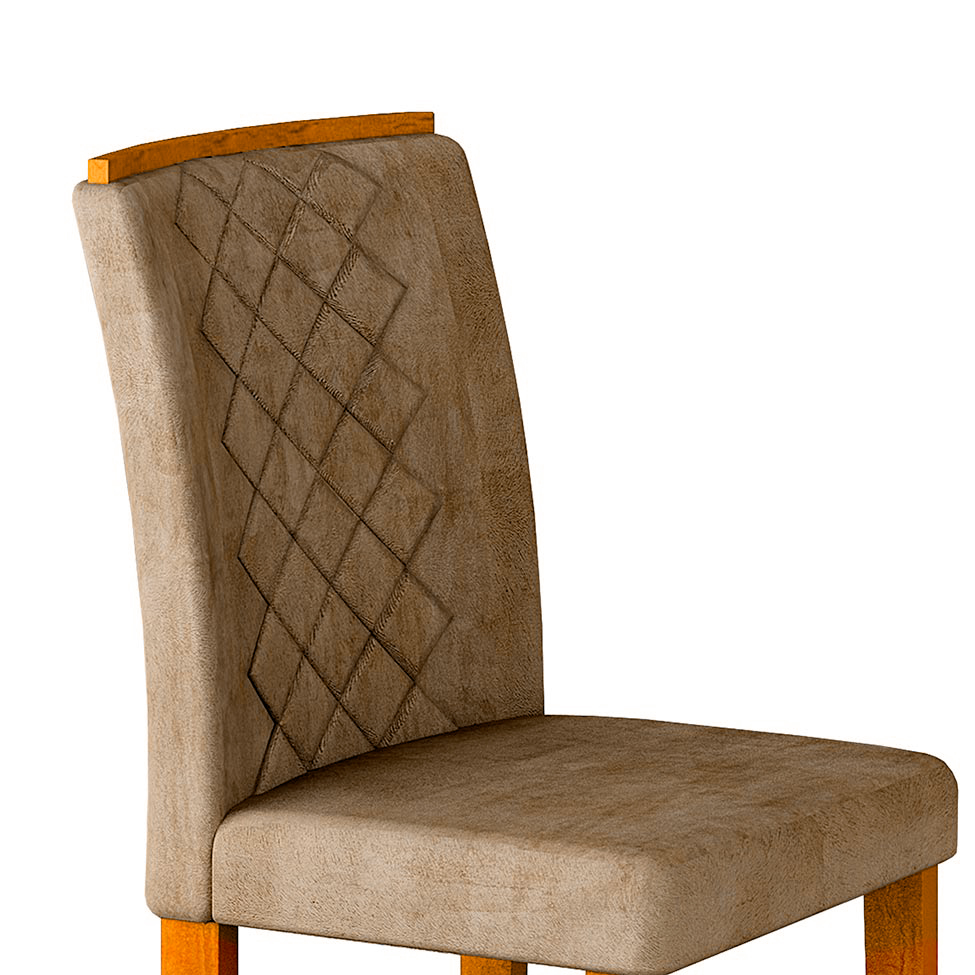Conjunto com 2 Cadeiras de Jantar Maia Suede Animalle Imbuia