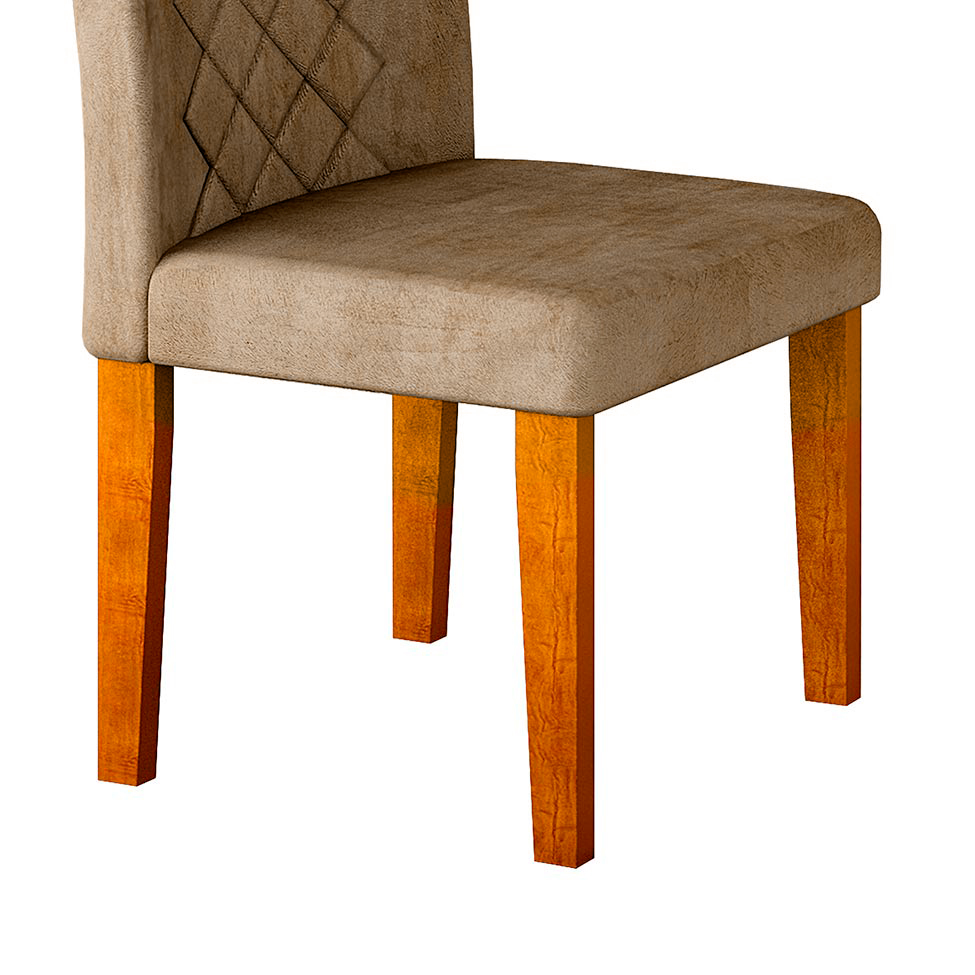 Conjunto com 2 Cadeiras de Jantar Maia Suede Animalle Imbuia
