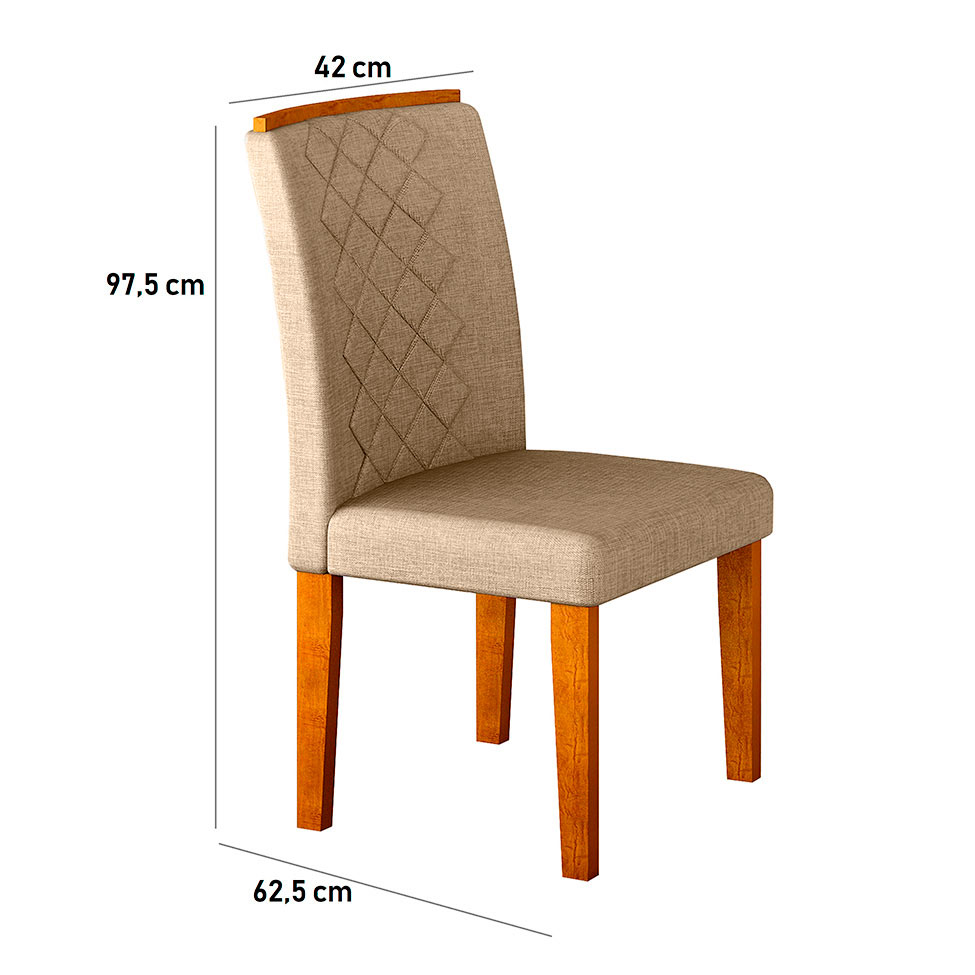 Conjunto com 2 Cadeiras de Jantar Maia Turim Imbuia