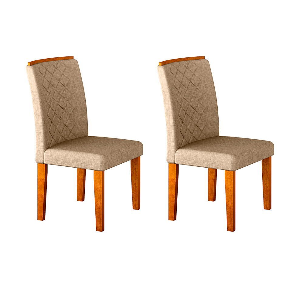Conjunto com 2 Cadeiras de Jantar Maia Turim Imbuia