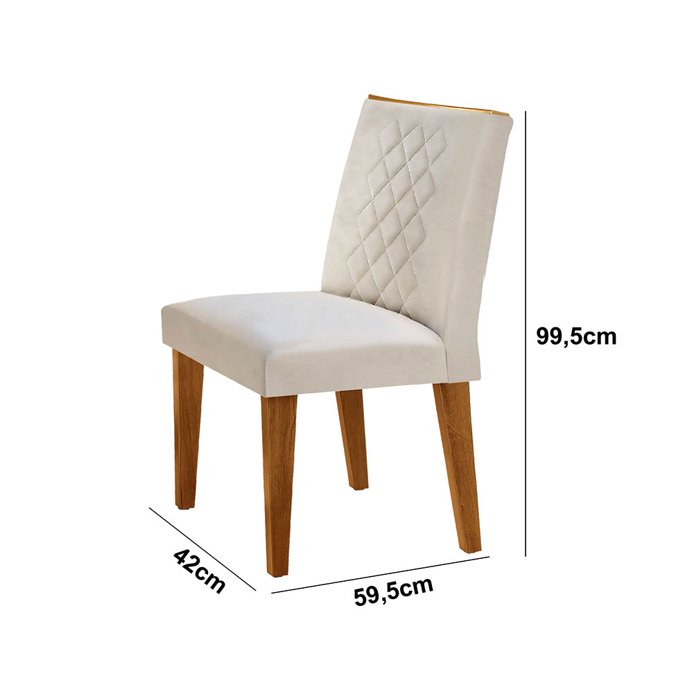Conjunto com 2 Cadeiras de Jantar Maia Veludo Imbuia