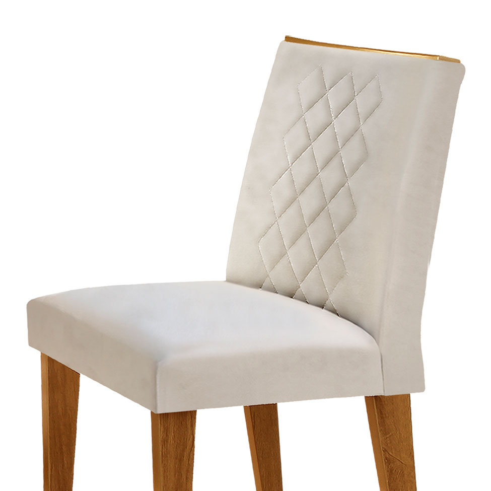 Conjunto com 2 Cadeiras de Jantar Maia Veludo Imbuia