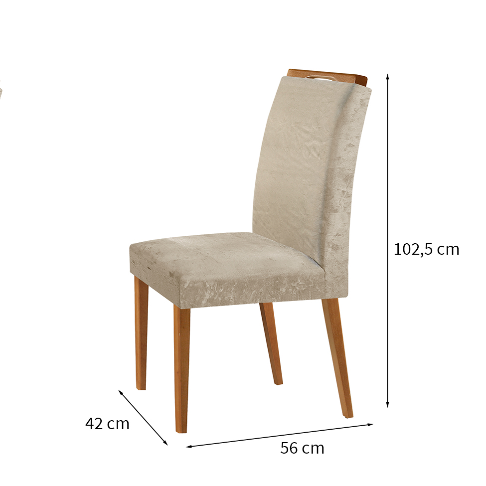 Conjunto com 2 Cadeiras de Jantar Olivia II Capuccino