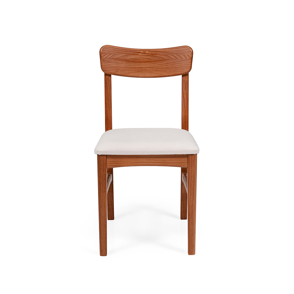 Conjunto com 2 Cadeiras de Jantar Olmo Bege e Garapa