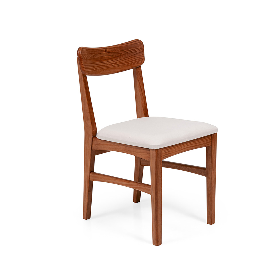 Conjunto com 2 Cadeiras de Jantar Olmo Bege e Garapa