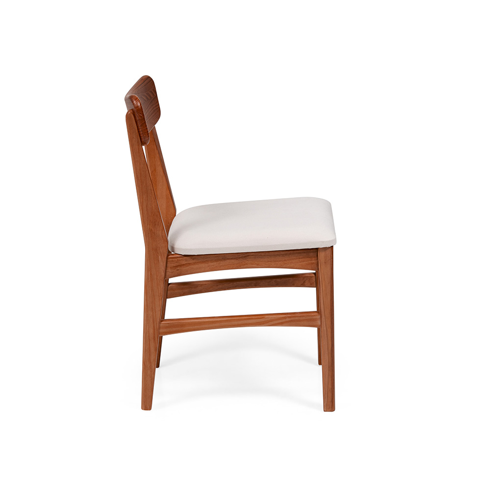 Conjunto com 2 Cadeiras de Jantar Olmo Bege e Garapa