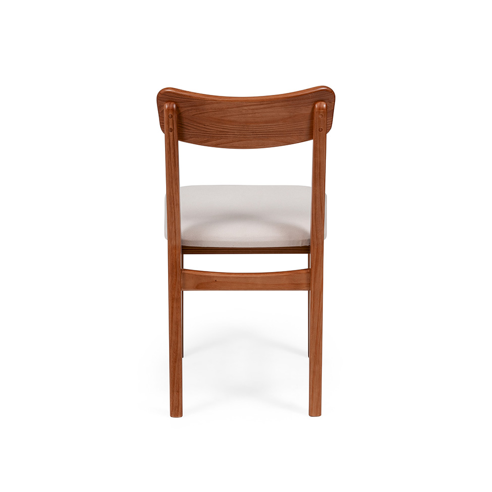 Conjunto com 2 Cadeiras de Jantar Olmo Bege e Garapa