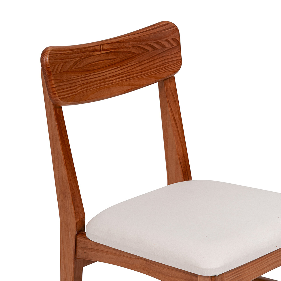 Conjunto com 2 Cadeiras de Jantar Olmo Bege e Garapa