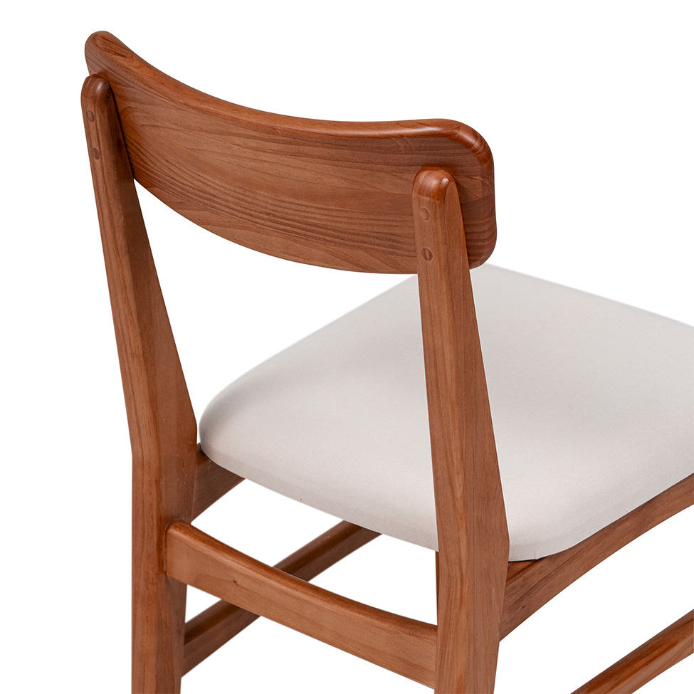 Conjunto com 2 Cadeiras de Jantar Olmo Bege e Garapa