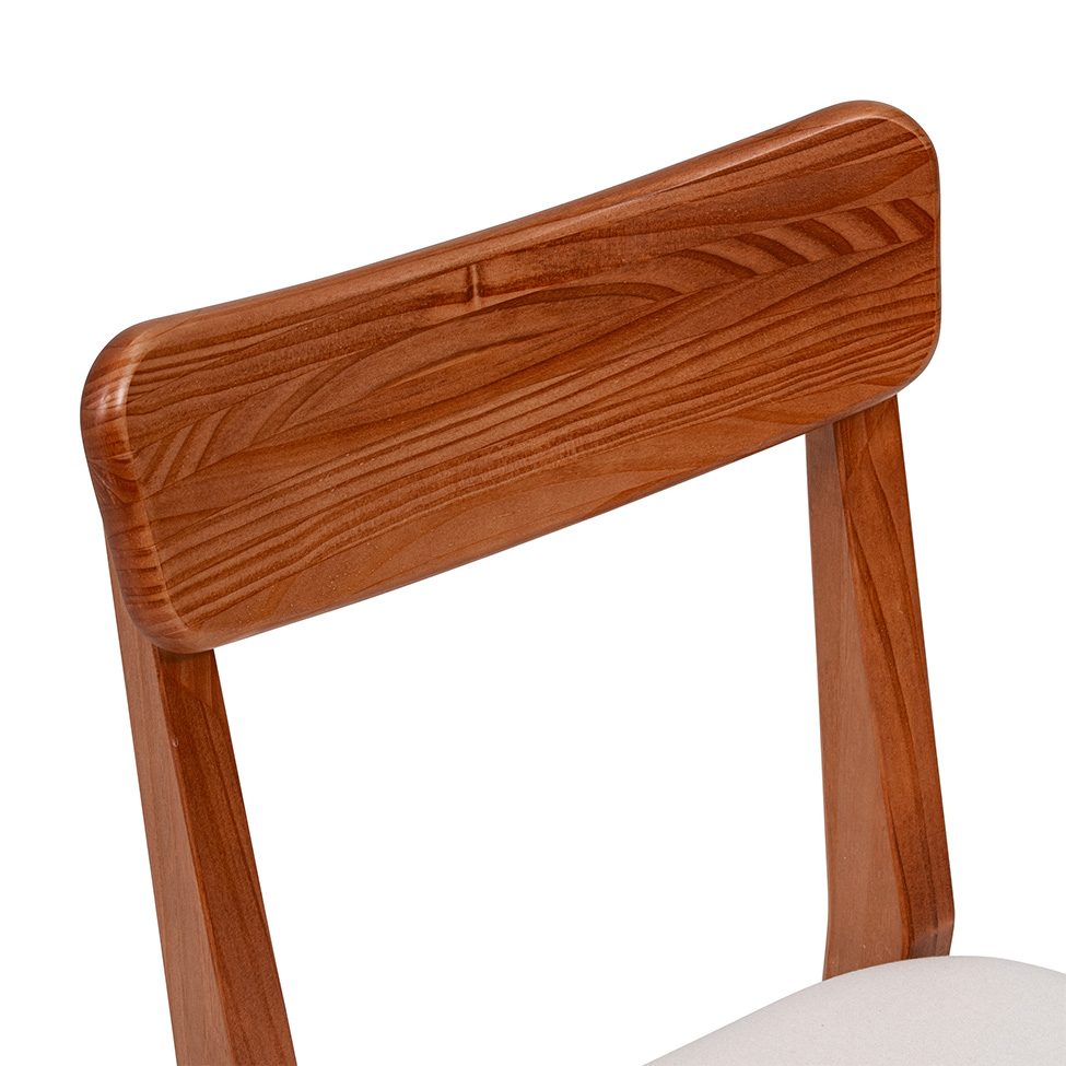 Conjunto com 2 Cadeiras de Jantar Olmo Bege e Garapa
